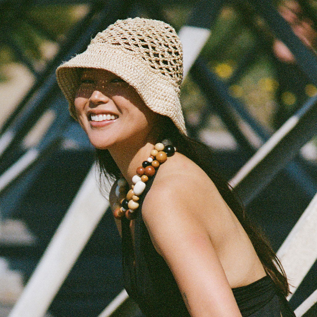 Summer Bucket Hat - Open Net Natural Minga