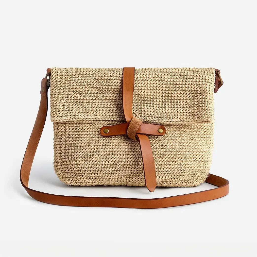 Carmen Woven Crossbody Bag | Natural Minga