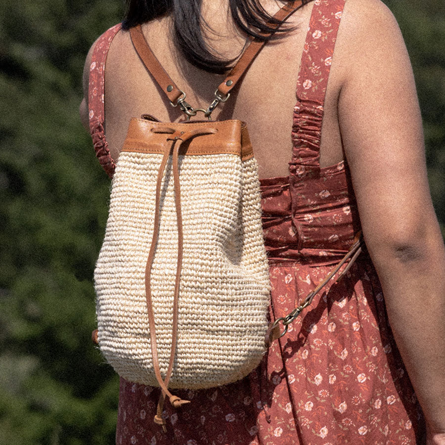 Transito Woven Mini Backpack | Natural Minga