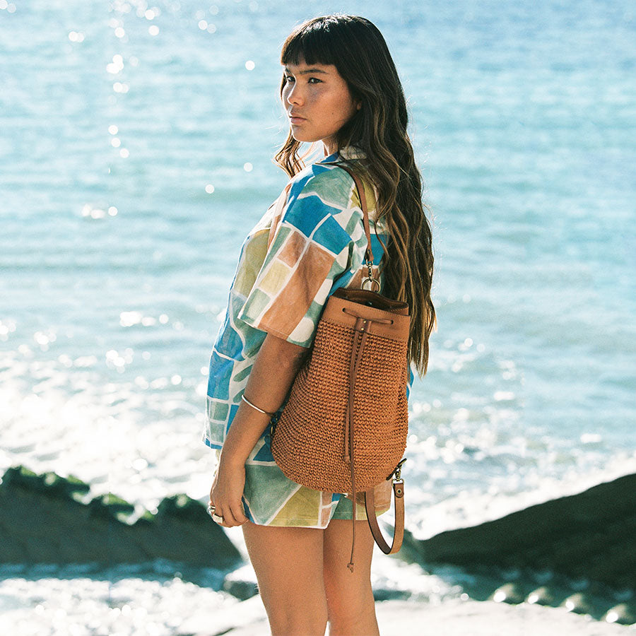 Transito Woven Mini Backpack | Orange Minga