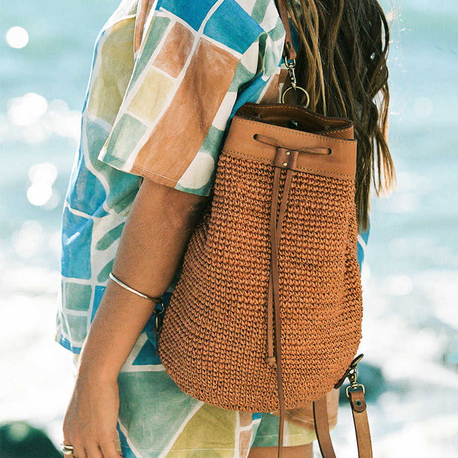 Transito Woven Mini Backpack | Orange Minga