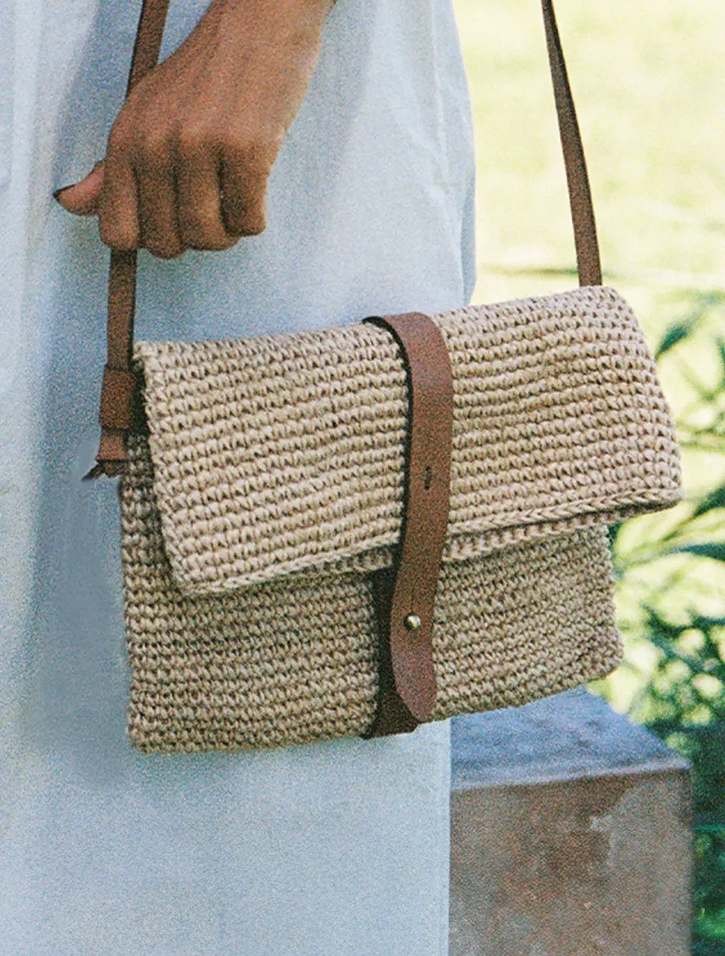 Rosa Woven Satchel Bag | Natural Minga