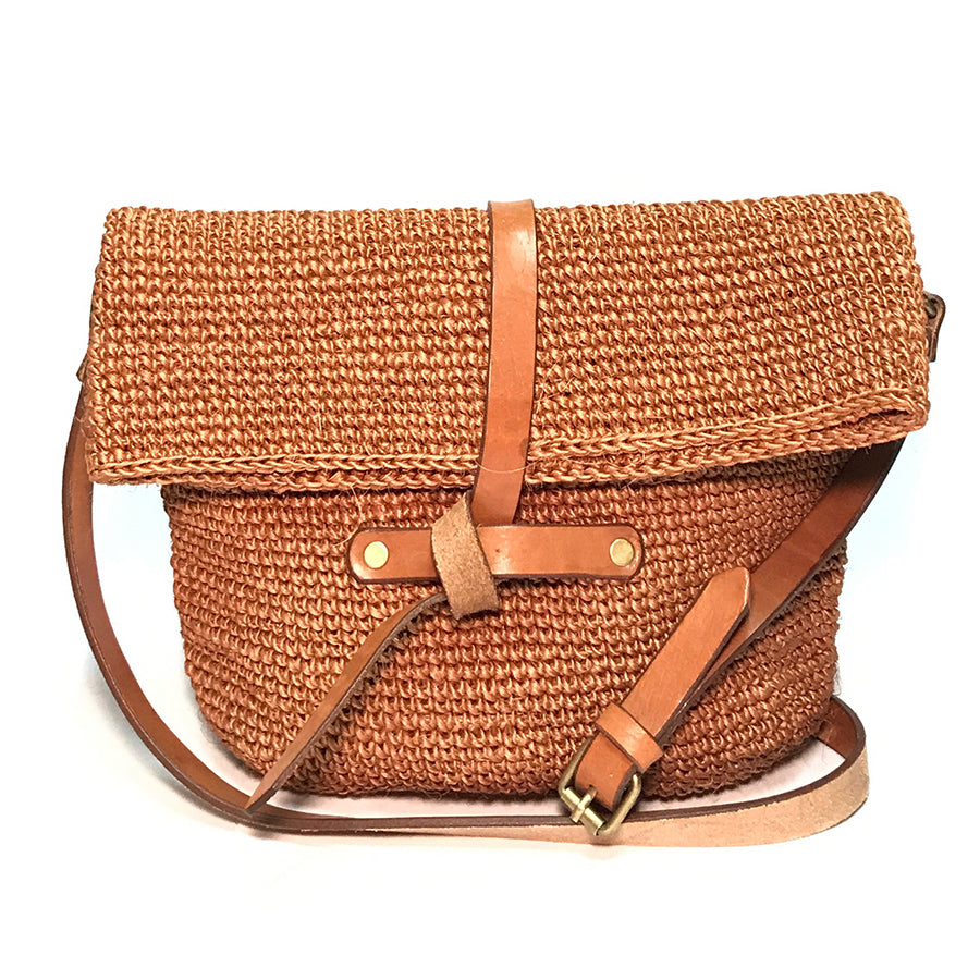 Carmen Woven Crossbody Bag | Orange Minga