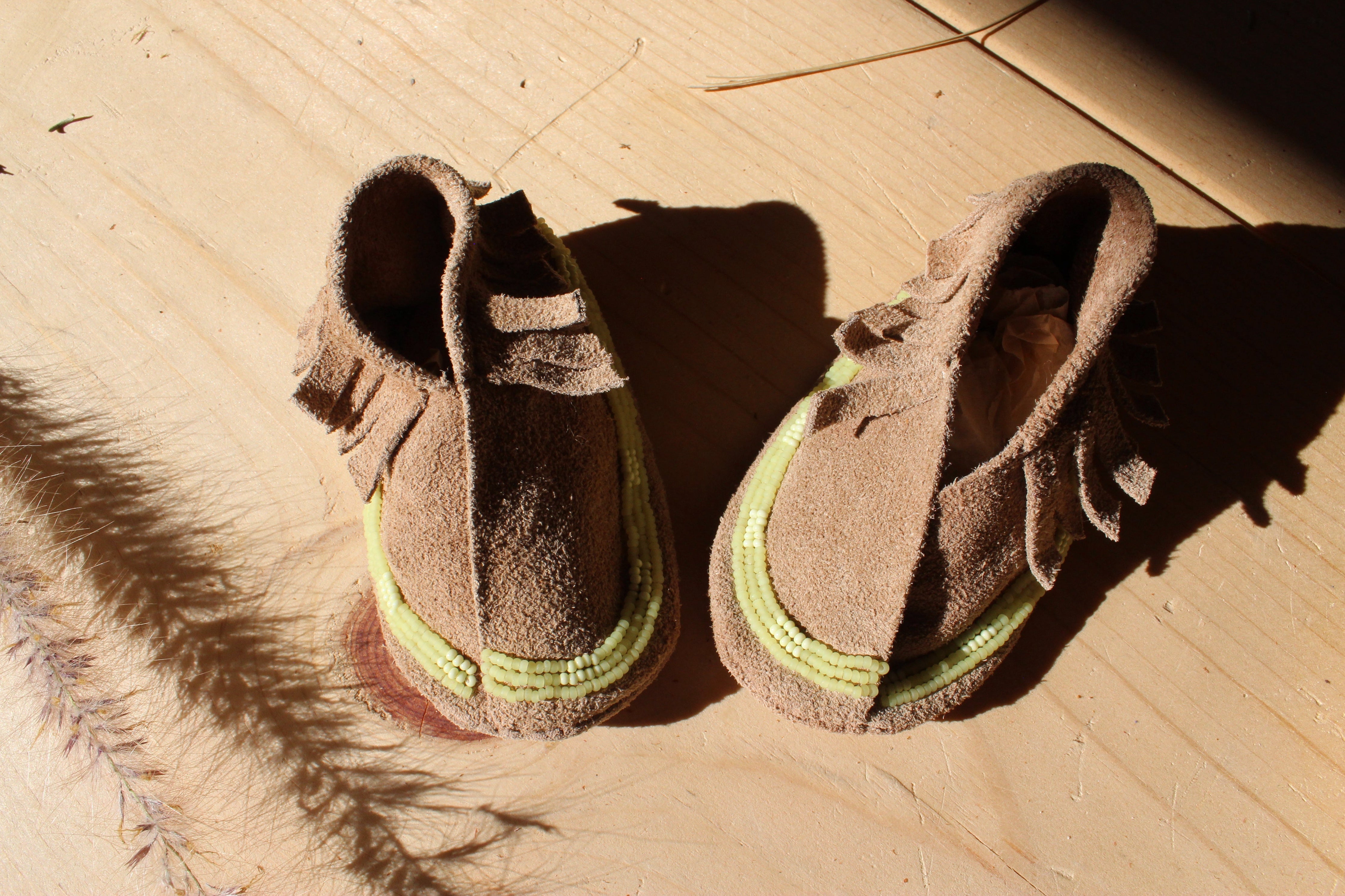 Suede Bebe Moccasins Olive n' Suede