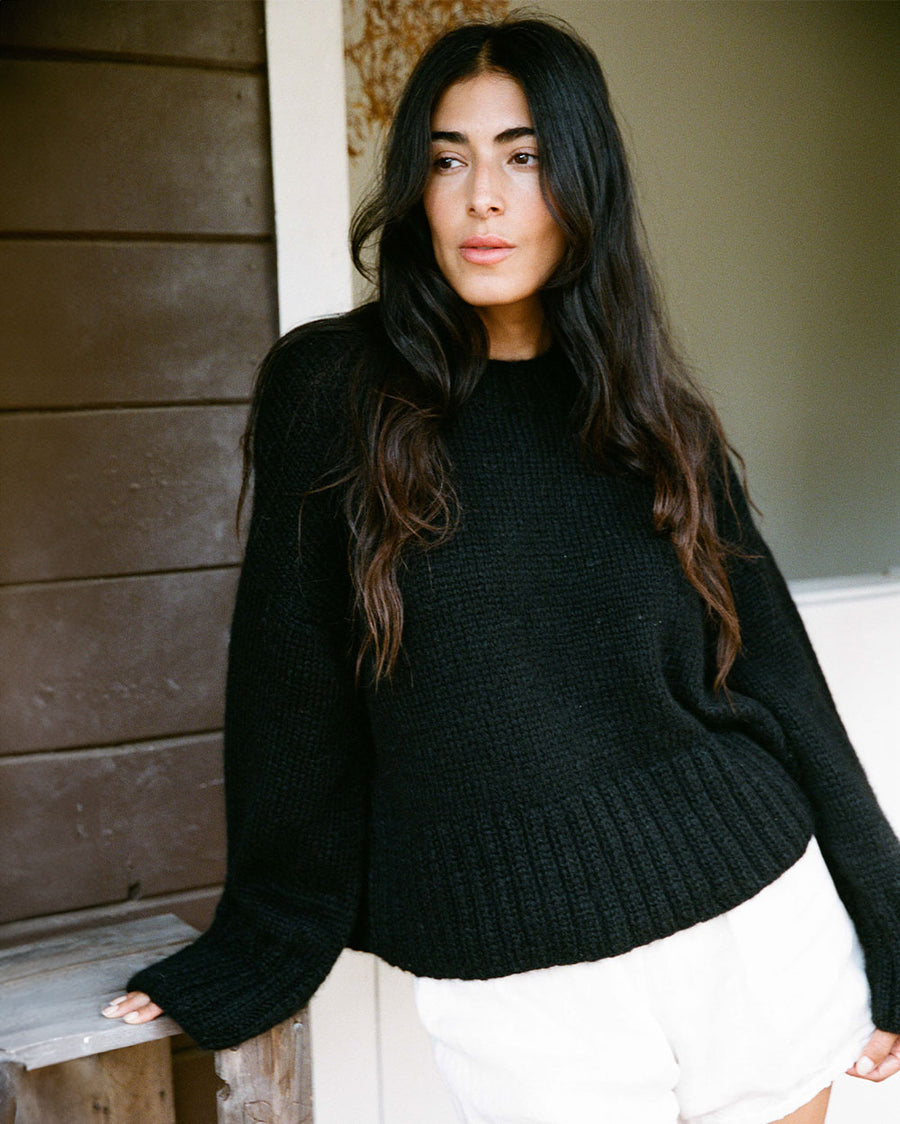 Alissa Sweater - Baby Alpaca - Ash Black