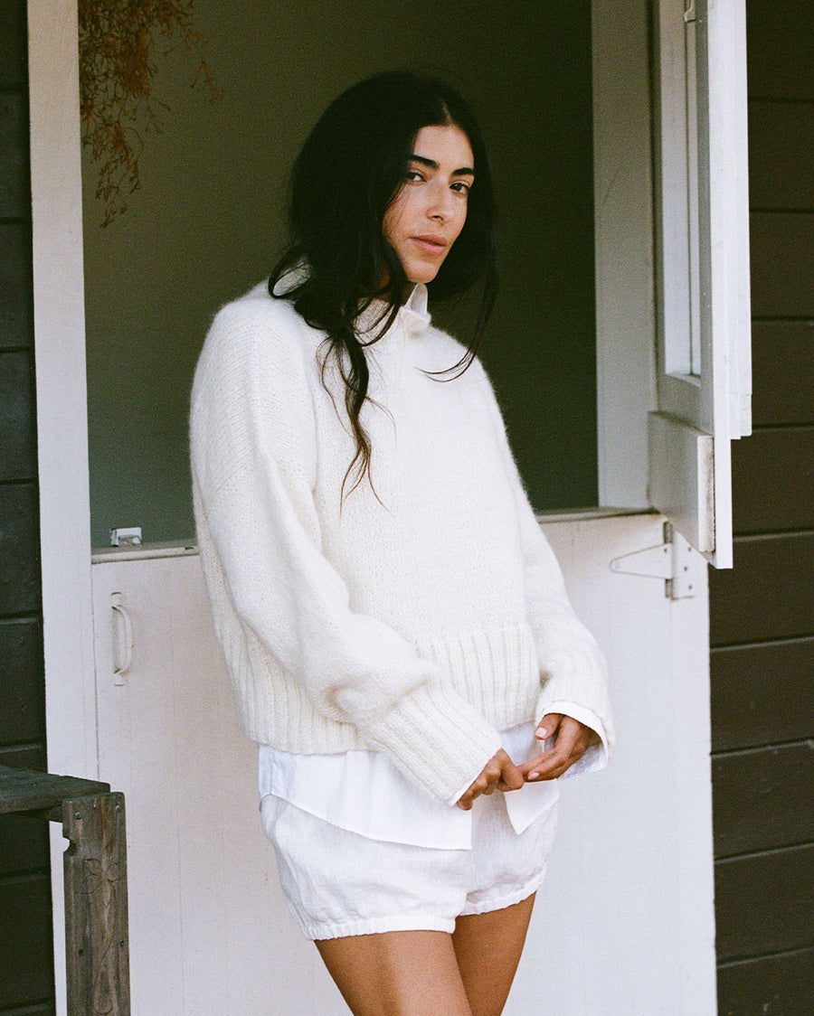 Alissa Sweater - Baby Alpaca - Raw White
