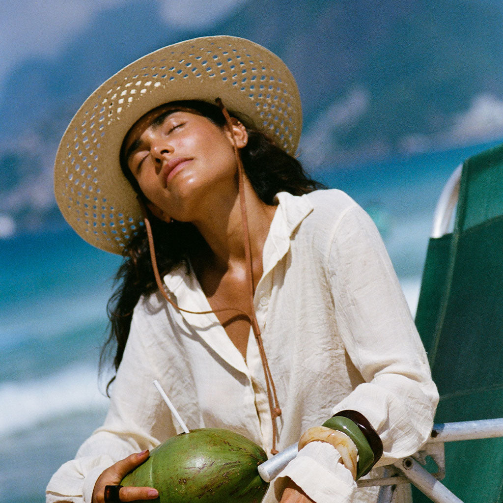 La Ranchera Cut-Out Straw Hat Made by Minga