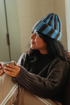 Baby Alpaca Beanie - Caribbean Cacao Stripe Minga