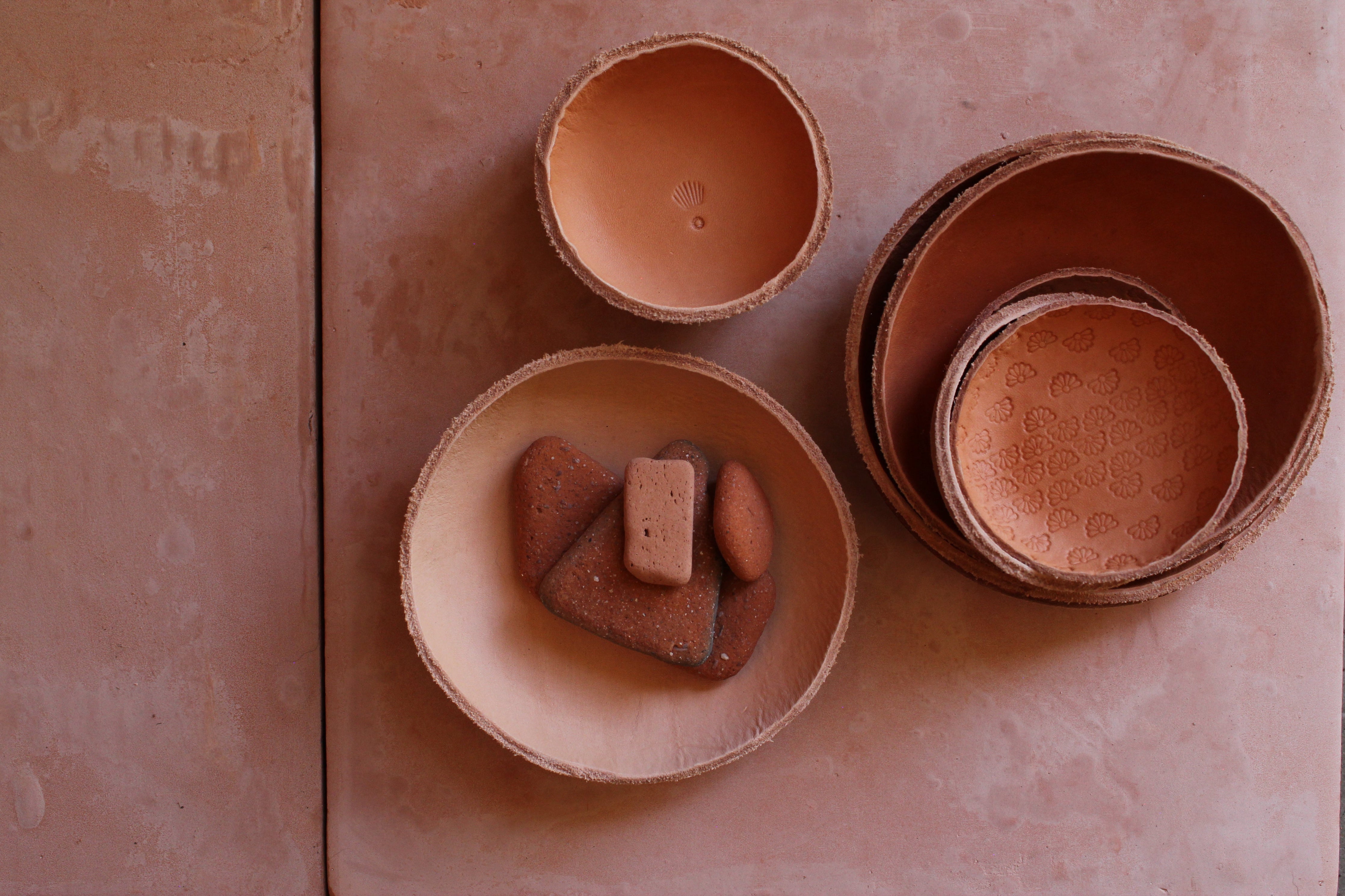 Leather Bowls Olive n' Suede