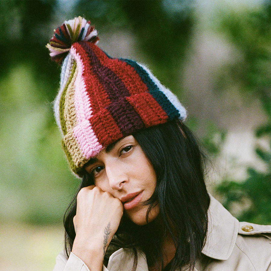 Alpaca Beanie - Mom's Rainbow