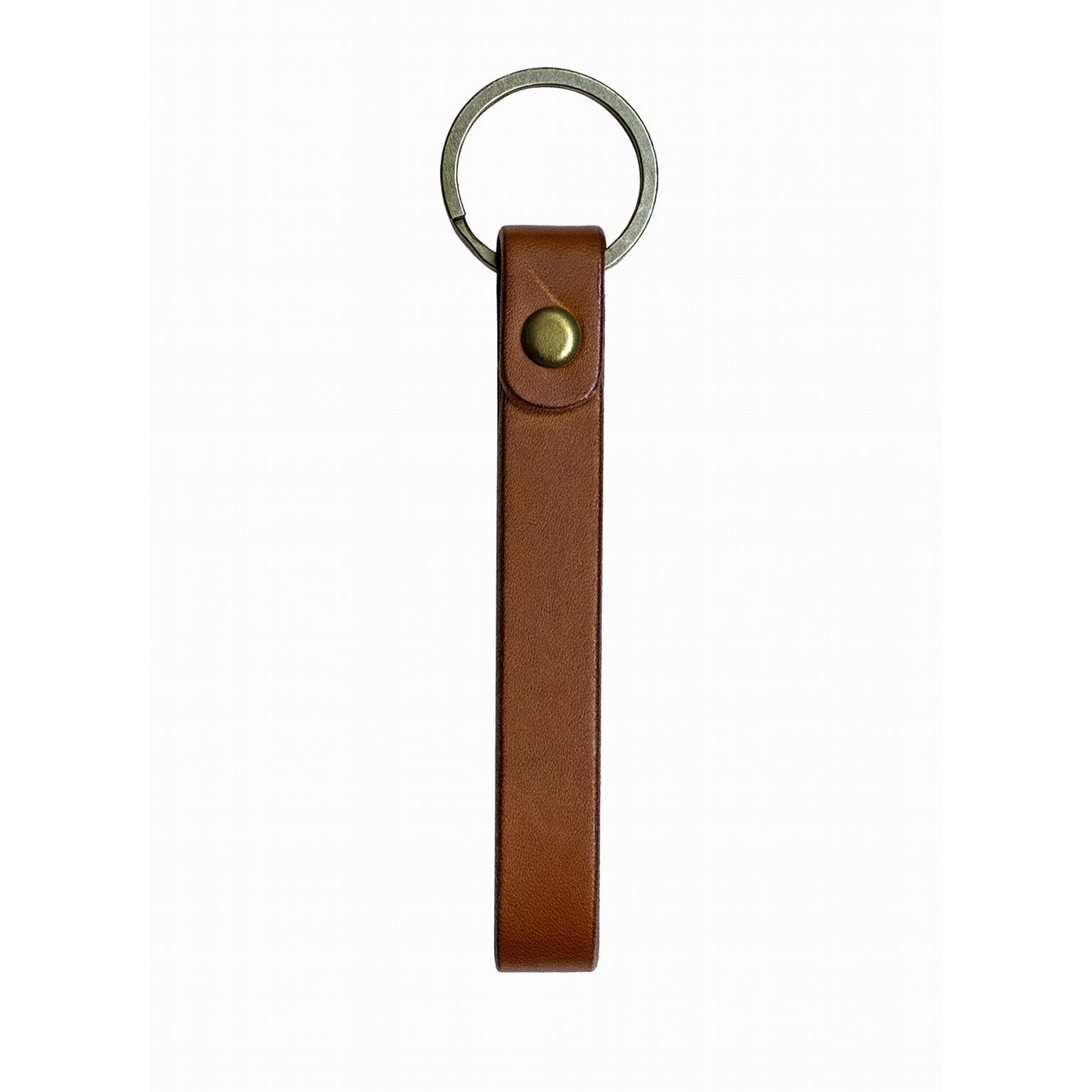 Minga | Minimalist Leather Keychain | Brass Ring | Veg-tanned