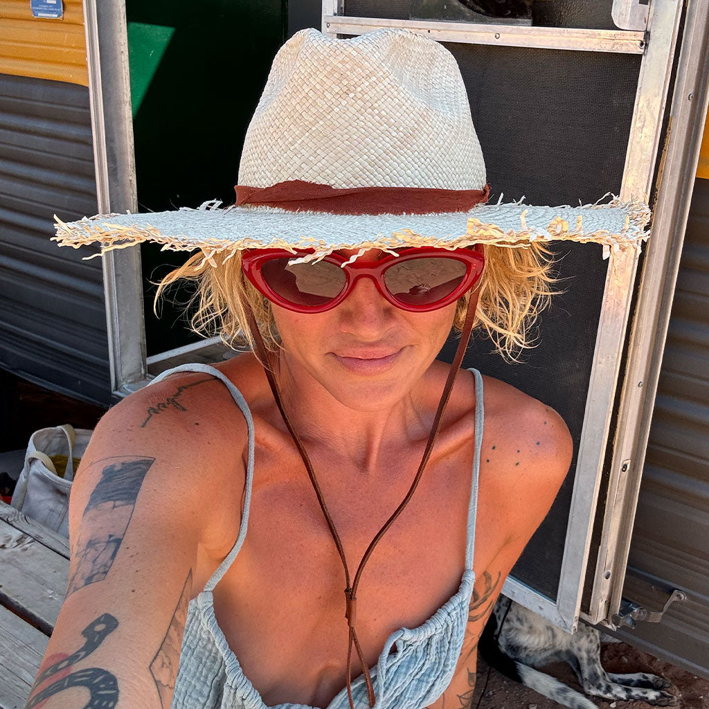 Brianna Madia x Minga | The Tiki Frayed Straw Hat | Handmade