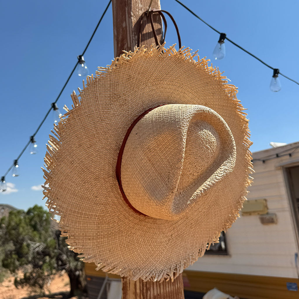 Brianna Madia x Minga | The Tiki Frayed Straw Hat | Handmade