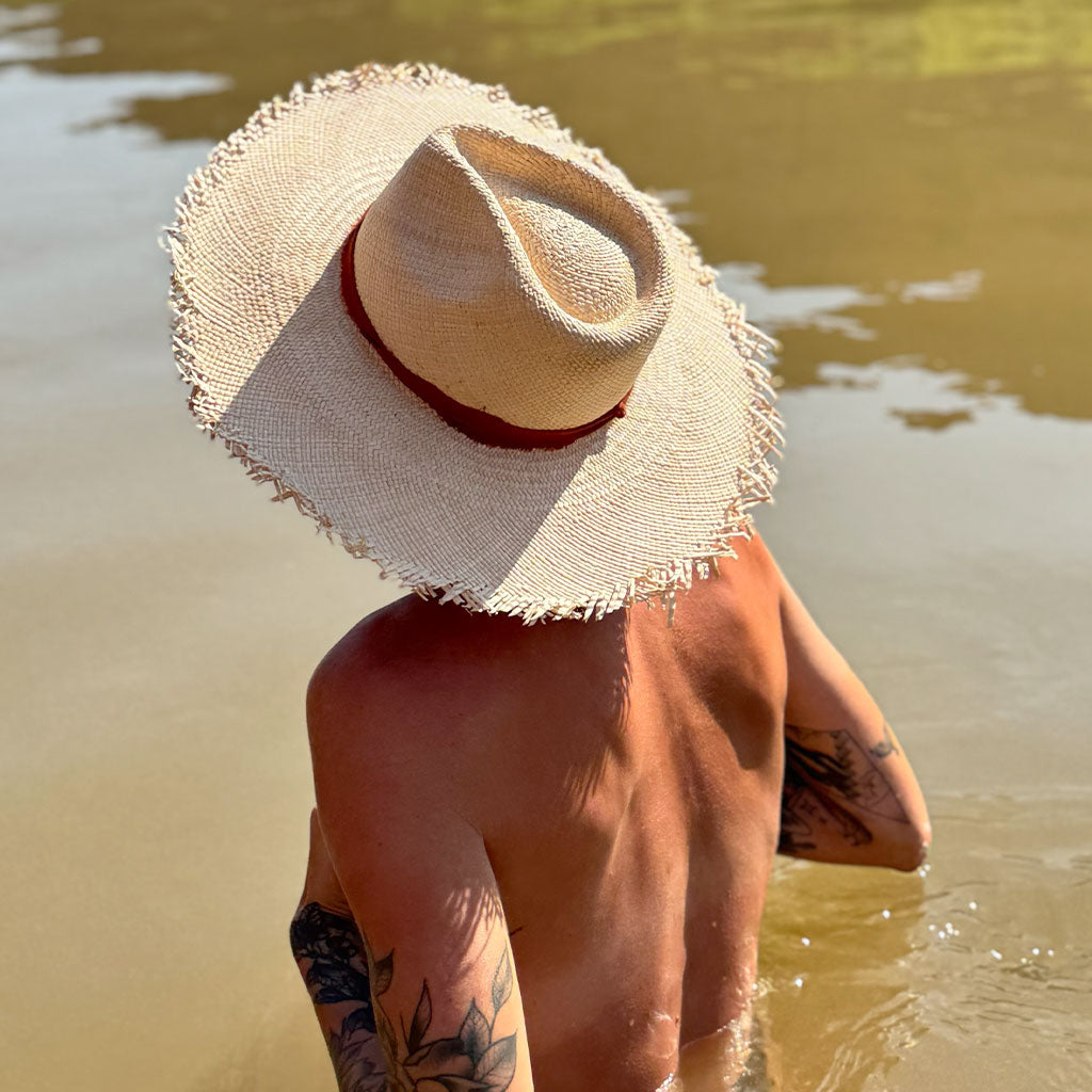 Brianna Madia x Minga | The Tiki Frayed Straw Hat | Handmade