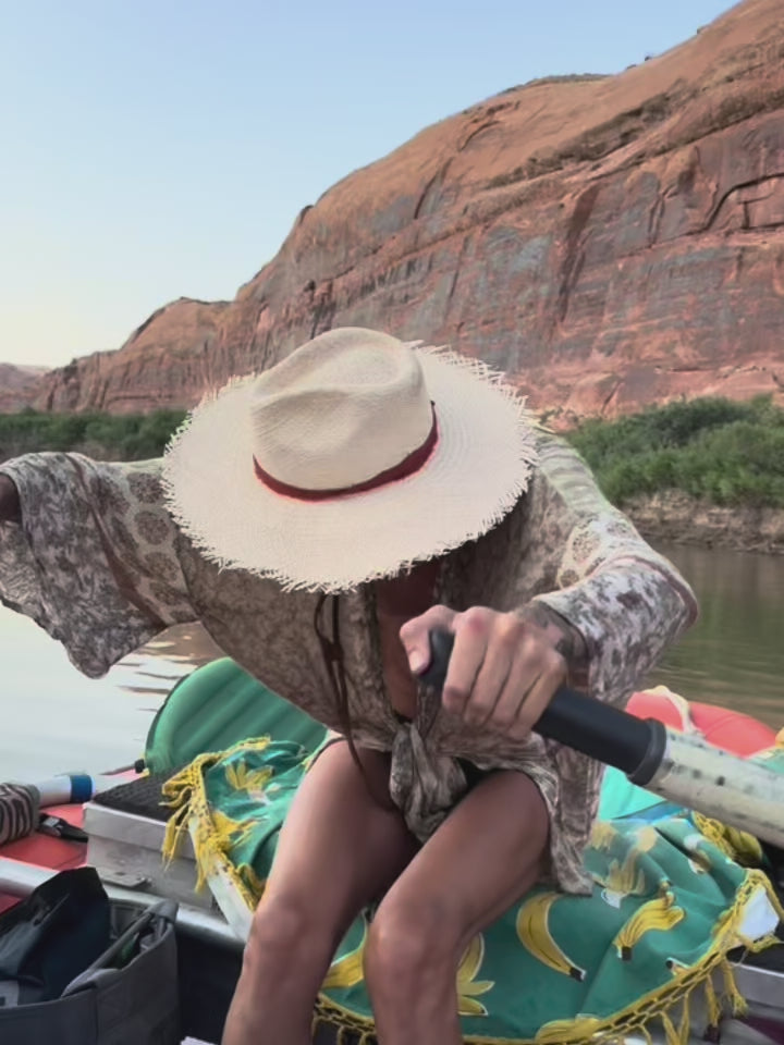 Brianna Madia x Minga | The Tiki Frayed Straw Hat | Handmade
