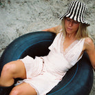 Summer Bucket Hat - Black White Thin Stripe Minga