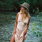 Summer Bucket Hat - Black White Thin Stripe Minga