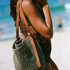 Maria Woven Market Bag | Green Made by Minga